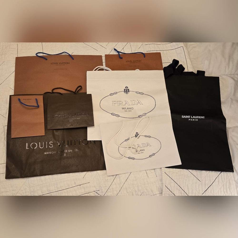 Luxury Designer Shopping Bags Collection - Vintage LV, Prada, YSL
